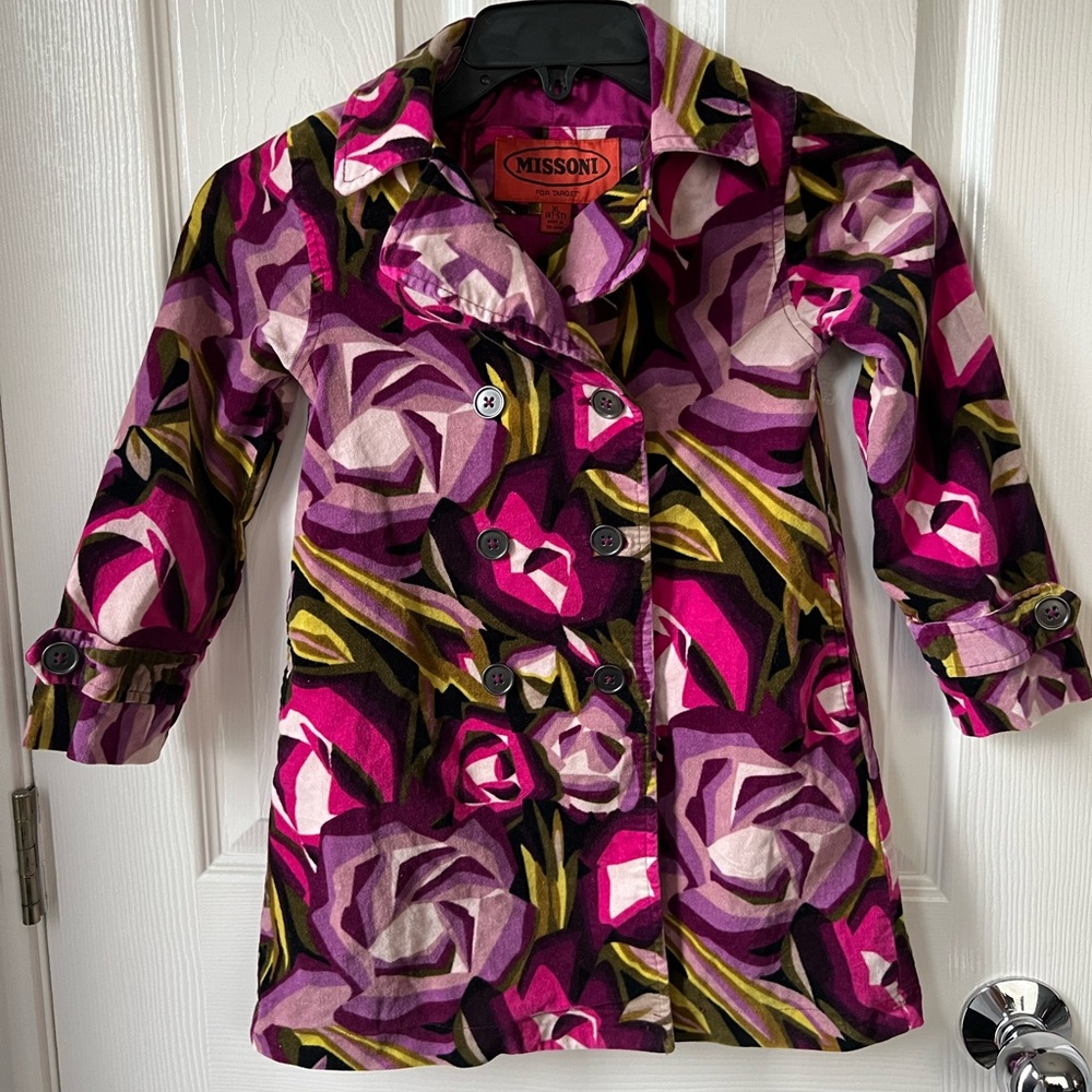 Missoni for Target Girls XL 14-16 Floral Double Breasted Coat